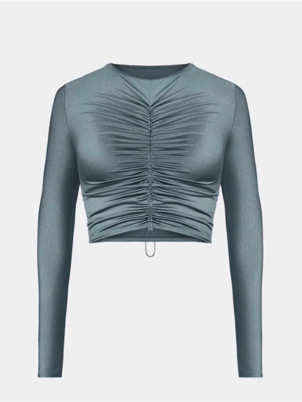 knix Shimmer Ruched Long-Sleeve Swim Sun Shirt